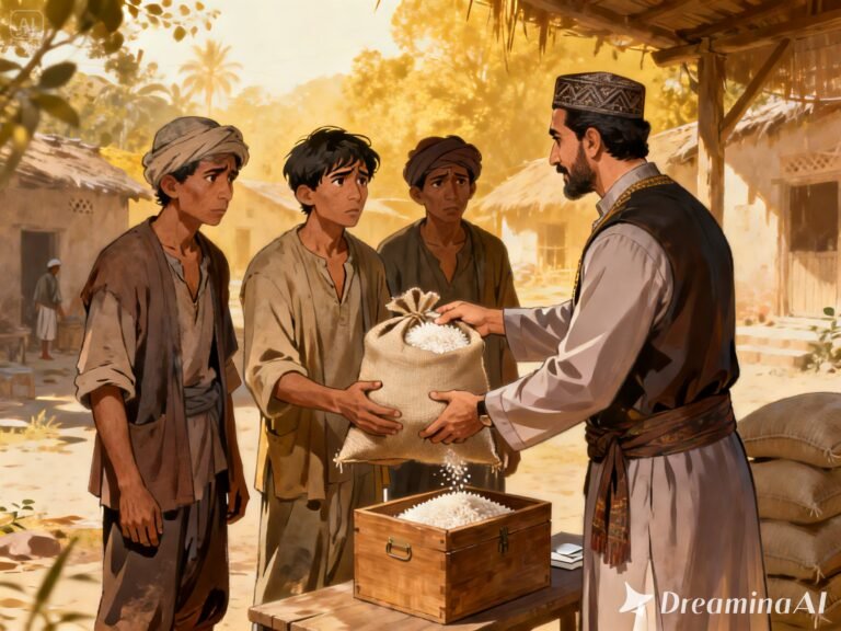 dreamina-2026-02-22-5028-ada  3 orang miskin yang mau bayar zakat...